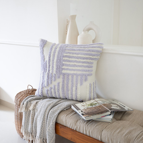 LR Home Stacy Garcia 08439 Lilac White Pillow