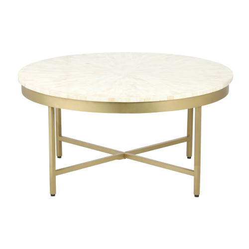 LR Home Prescott 03596 Gold Ivory Coffee Table