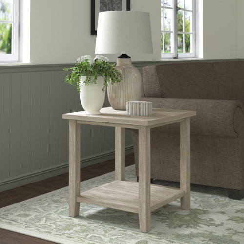 LR Home Luna 03924 Whitewashed Side Table