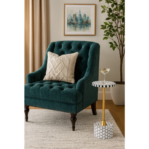 LR Home Martini 46266 Black White Drink Table