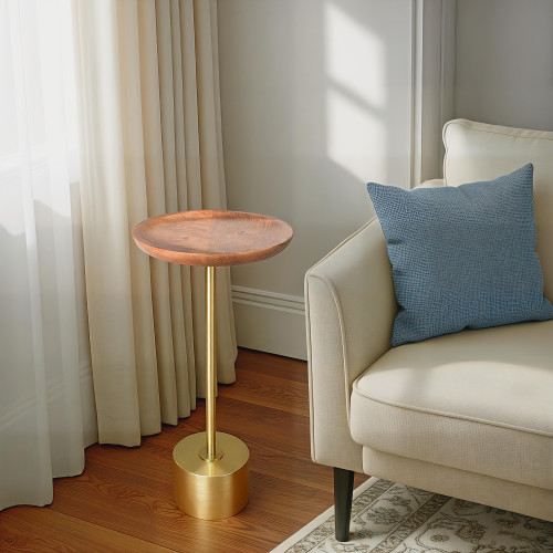 LR Home Martini 46262 Brown Gold Drink Table