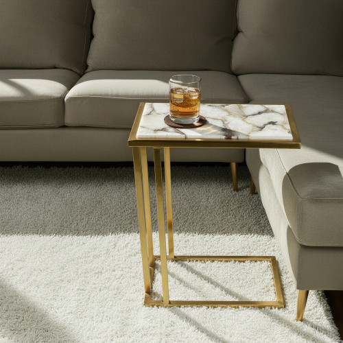 LR Home C Table 46268 Ivory Gold Side Table