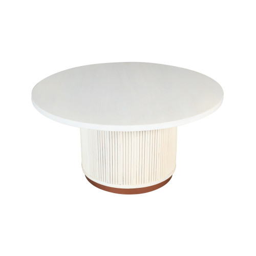 LR Home Modena 03509 Distressed White Bronze Coffee Table