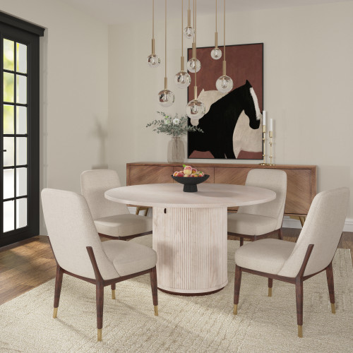 LR Home Modena 03286 Distressed White Dining Table