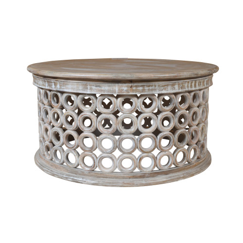 LR Home Stella 02807 Whitewashed Brown Coffee Table