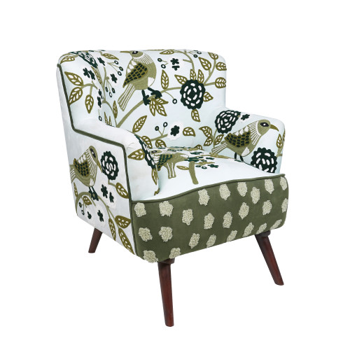 LR Home Matilda 46223 Green Ivory Accent Chair