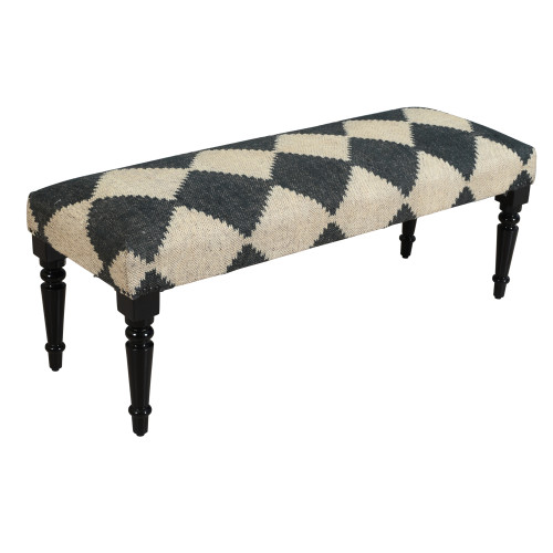 LR Home Alexei 99036 Gray Black Accent Bench