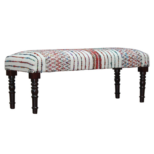 LR Home Chindi 99069 White Multi Accent Bench