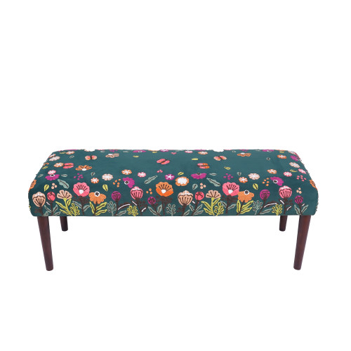 LR Home Matilda 46338 Green Multi Accent Bench