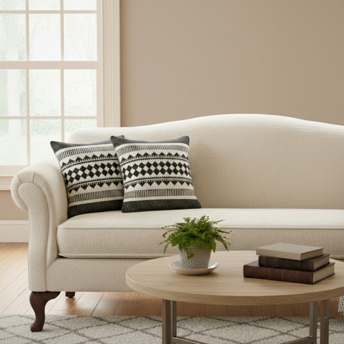 LR Home Laetitia 07751 Black White Pillow