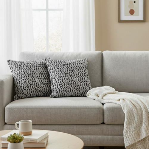 LR Home Liora 07776 Black White Pillow