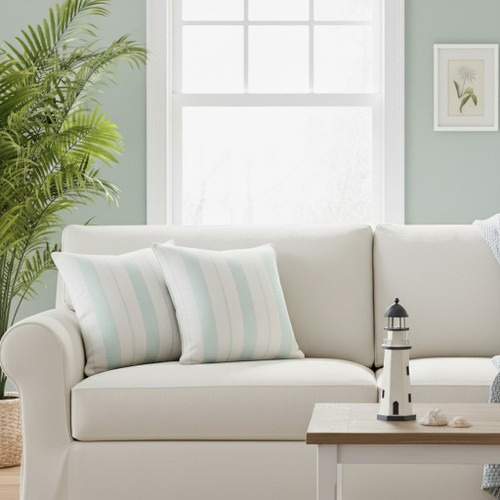 LR Home Llewellyn 07785 Bright Blue White Pillow