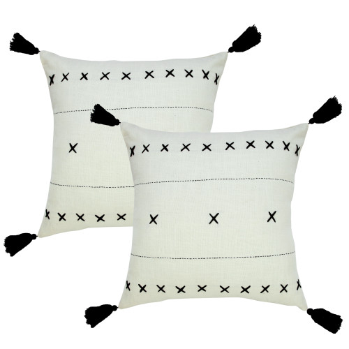 LR Home Maelys 07815 Off-White Black Pillow