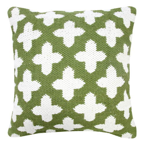 LR Home Modern Motif 07762 Green White Pillow