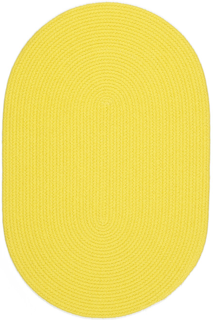 Rhody Happy Braids HB14 Solid Yellow Area Rug