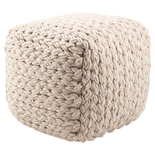 Jaipur Scandinavia Pouf SCP14 Ivory White Pouf