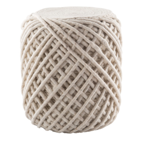 Jaipur Scandinavia Pouf SCP18 Ivory White Pouf