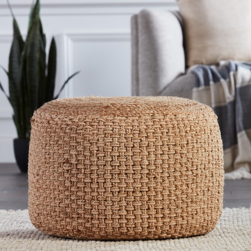 Jaipur Saba SAA21 Tan Beige Pouf