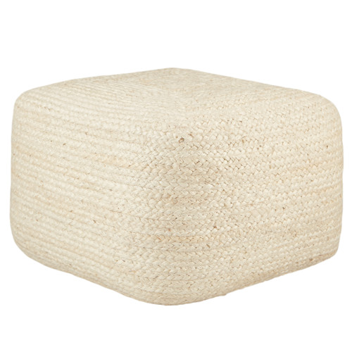 Jaipur Saba SAA22 Ivory White Pouf