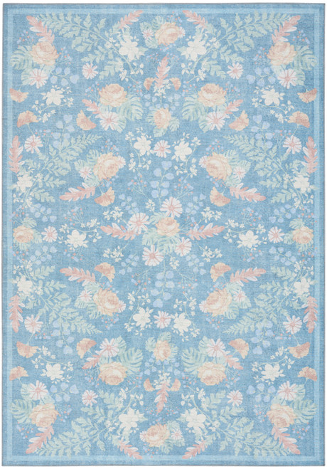 Nourison Botanical Washables BOT02 Blue Multicolor Rug