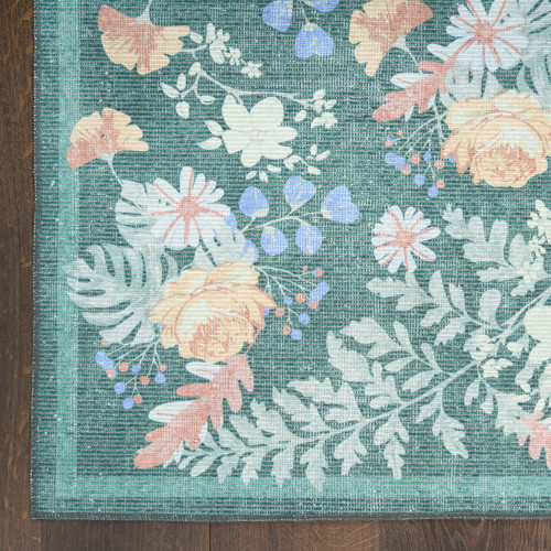 Nourison Botanical Washables BOT02 Green Multicolor Rug
