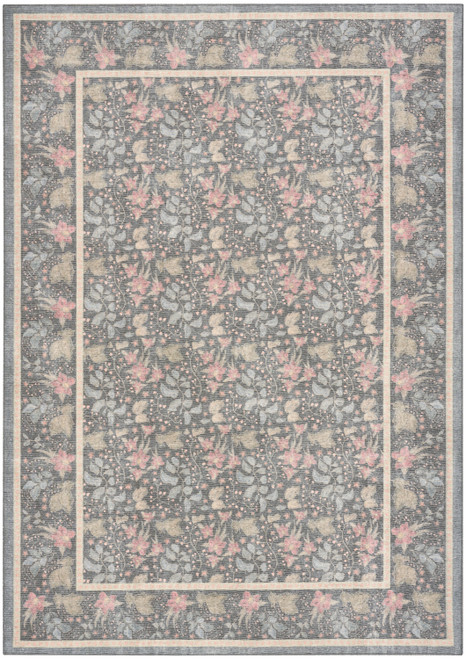 Nourison Botanical Washables BOT03 Charcoal Multicolor Rug