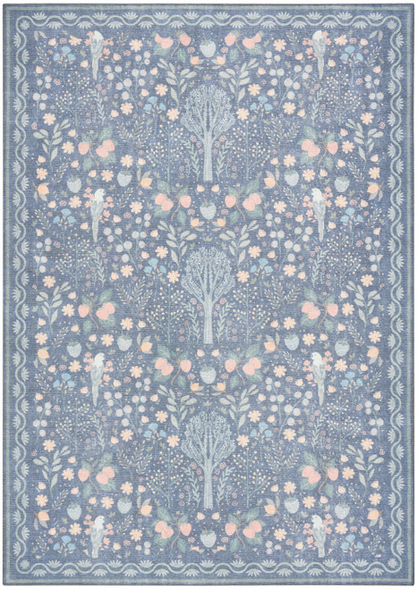 Nourison Botanical Washables BOT04 Blue Multicolor Rug