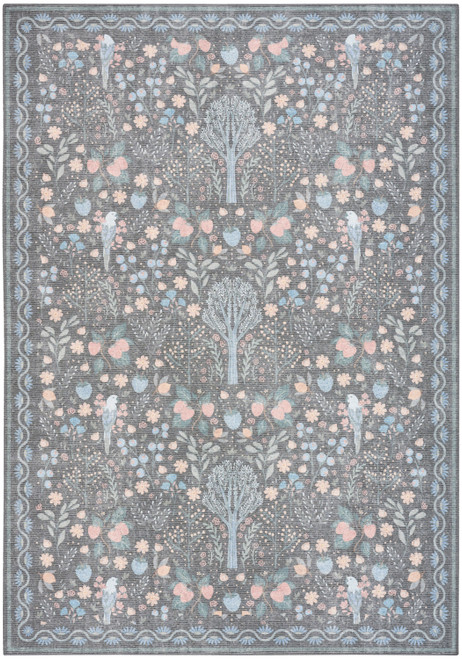 Nourison Botanical Washables BOT04 Charcoal Multicolor Rug