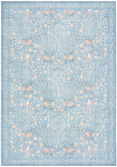 Nourison Botanical Washables BOT04 Light Blue Multicolor Rug
