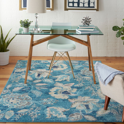 Nourison Tranquil TRA02 Turquoise Rug