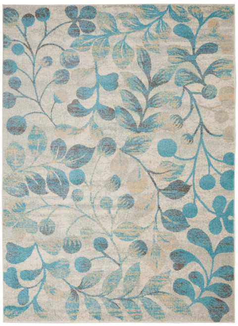 Nourison Tranquil TRA03 Ivory Turquoise Rug