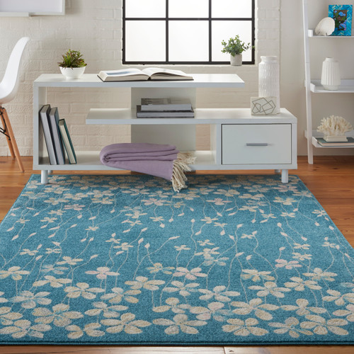 Nourison Tranquil TRA04 Turquoise Rug