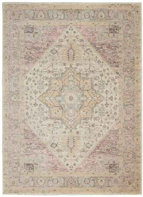 Nourison Tranquil TRA06 Ivory Pink Rug