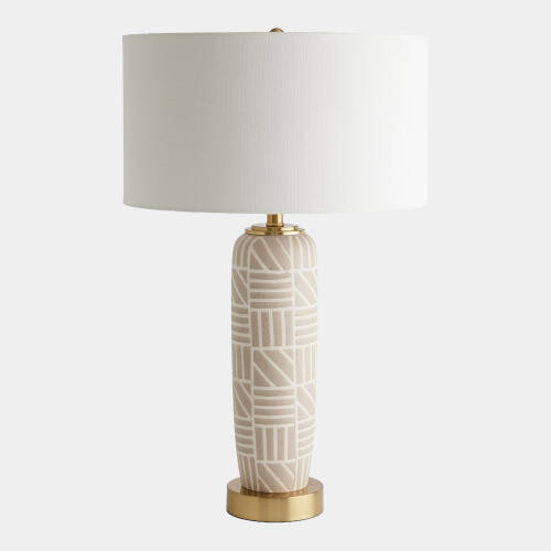 GV Design Square and Lines Table Lamp - Beige Accent Table Lamp