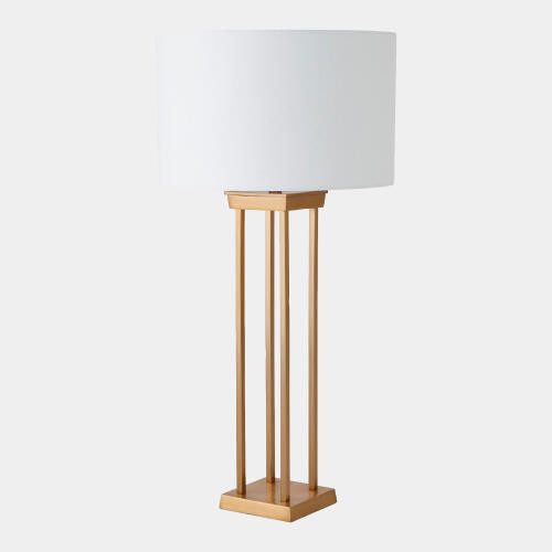 GV Design Four Pillar Satin Brass Accent Table Lamp