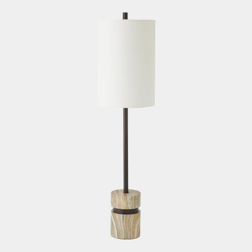 GV Design Benson Faux Travertine Bronze Buffet Table Lamp