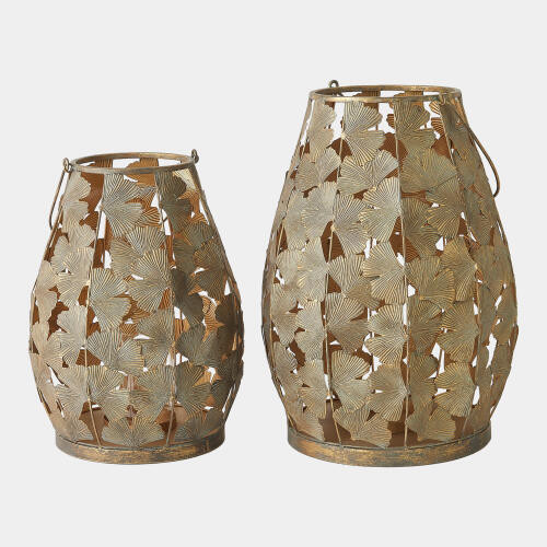 Global Views Ginkgo Leaf Lantern Candleholder