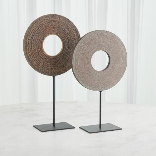 Global Views Obsidiana Ring Gray Stone Decorative Sculpture