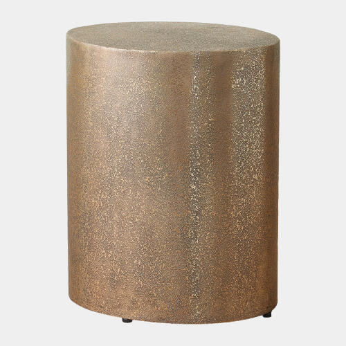 GV Design Arwen  Antique Brass Texture Drum Table