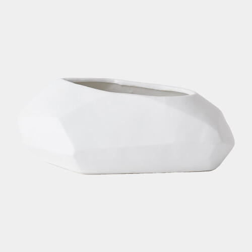 GV Design Kryptero Geometric Angled White Planter