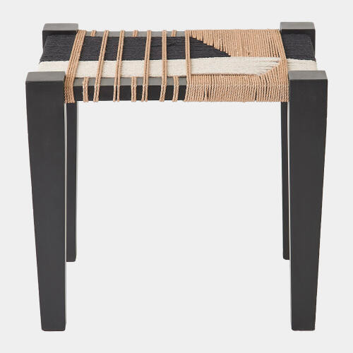 GV Design Fiori Black White Natural Stool