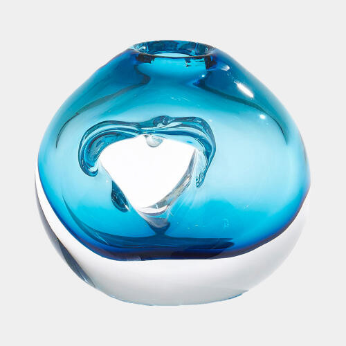 GV Design Lacuna Single Hole Glass Blue Vase