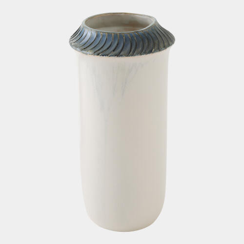 GV Design Aiden Etched Blue Rimed Vase