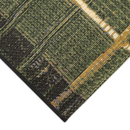 TransOcean Marina 8057 06 Tribal Stripe Green Rug