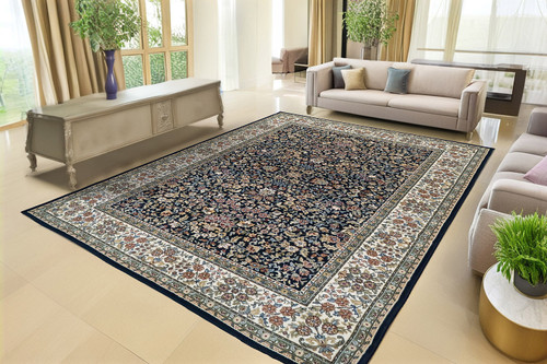 Dynamic Ancient Garden 57078 3434 Blue Ivory Area Rug