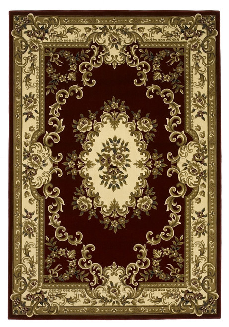 Corinthian 5308 Red/Ivory Aubusson Rug by Kas