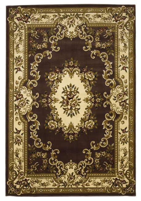 Corinthian 5313 Plum/Ivory Aubusson Rug by Kas