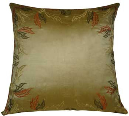 Set of Two Seasonal Pillows T-2331F Gold Hand Made 100% Silk Rizzy Textiles