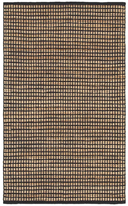 LR Resources Natural Fiber 03319 Black Rug