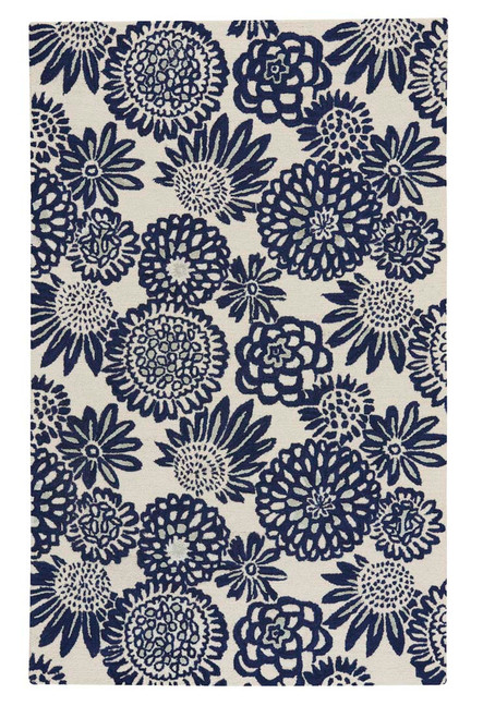 Capel Genevieve Gorder Pompon 9199 475 Dark Blue Rug